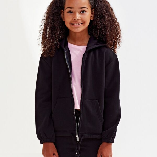 Kids TriDri® recycled cropped oversize full-zip hoodie Thumbnail
